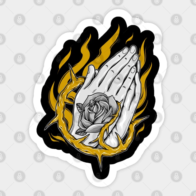 praying hands Sticker by erickgalcontattoo